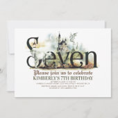 Invitation Fairytale Unicorn Dragon Magic Castle 7e anniversa (Devant)