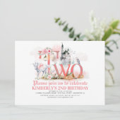 Invitation Fairytale Unicorn Princess Castle 2e anniversaire (Debout devant)