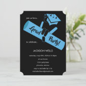 Invitation Fais la fête ! Bleu (Debout devant)