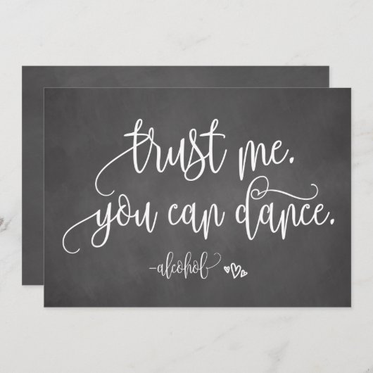 Invitation Fais-moi confiance, tu peux danser Signe de mariag (Devant / Derrière)