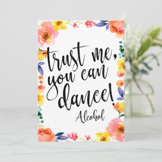 Invitation Fais-moi confiance, vous pouvez danser Signe flora (Debout devant)