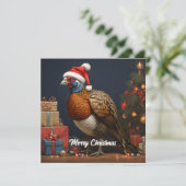 Invitation faisan avec arbre de noël et cadeaux (Debout devant)