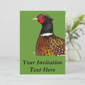 Invitation Faisan :  Tête de Ringneck (Debout devant)