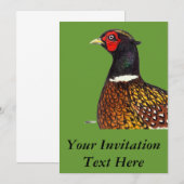 Invitation Faisan :  Tête de Ringneck (Devant / Derrière)