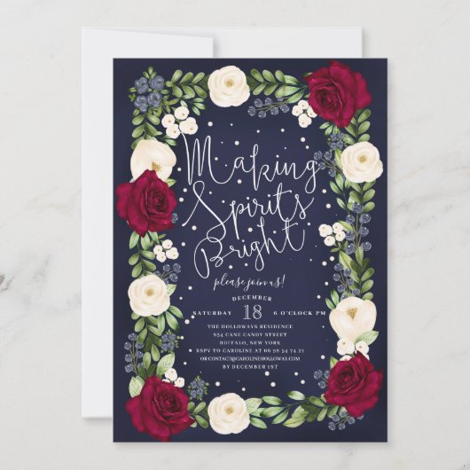 Invitation Faisant à spiritueux la fête de vacances (Devant)