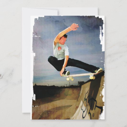 Invitation Faisant de la planche à roulettes le mur (Devant)