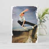 Invitation Faisant de la planche à roulettes le mur (Debout devant)