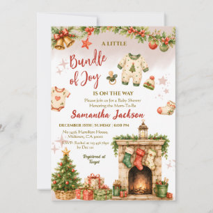 Invitation Faisceau de joie Noël vacances d'hiver Baby Shower