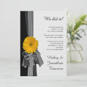 Invitation Faisceau Jaune Noir Blanc Damas Réception Seulemen (Debout devant)