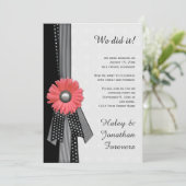 Invitation Faisceau rose noir blanc Damas Réception uniquemen (Debout devant)