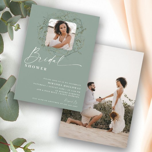 Invitation Faisceaux de verdure d'eucalyptus Photo Shower de