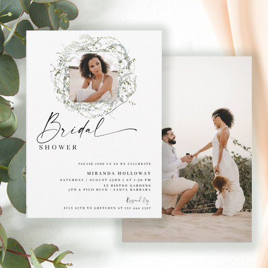 Invitation Faisceaux de verdure d'eucalyptus Photo Shower de 