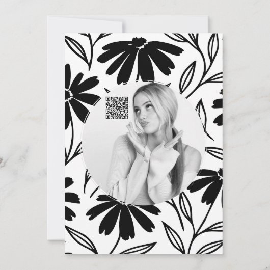 Invitation Faisceaux d'encre noire Boho Fête des mariées Merc (Dos)