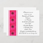 Invitation Faiseuse de Gerbera rose chaud sur le renouveau de (Devant / Derrière)