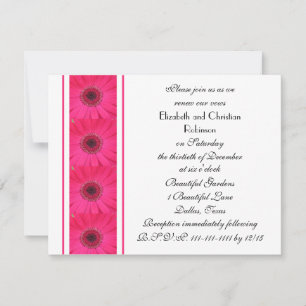 Invitation Faiseuse de Gerbera rose chaud sur le renouveau de