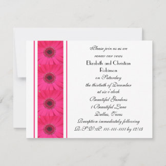 Invitation Faiseuse de Gerbera rose chaud sur le renouveau de