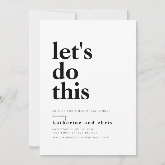 Invitation Faisons cette répétition dîner Modèle d'invitation (Devant)
