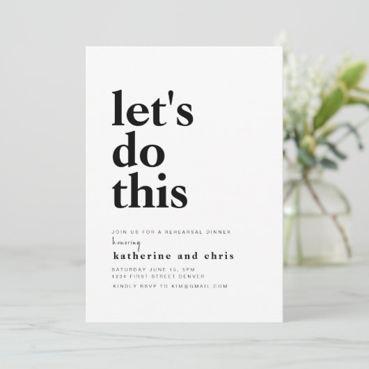 Invitation Faisons cette répétition dîner Modèle d'invitation (Debout devant)