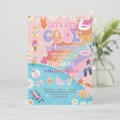 Invitation Faisons cool à la piscine, anniversaire super. (Debout devant)