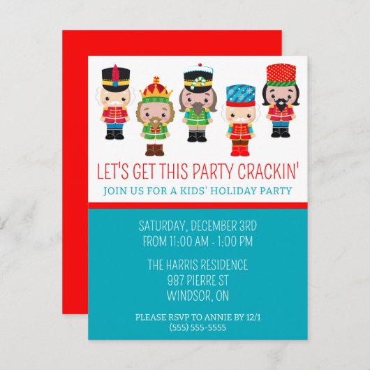 Invitation Faisons craquer cette fête ! Nutcracker (Devant / Derrière)