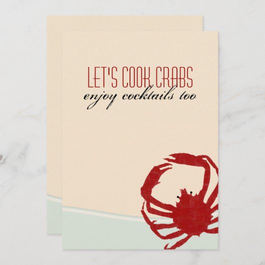 Invitation Faisons cuire l'invitation d'ébullition de crabe (Devant / Derrière)