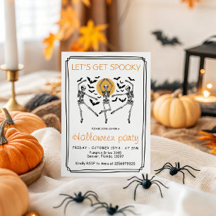 Invitation Faisons danser les squelettes effrayants Halloween