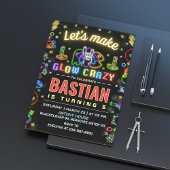 Invitation Faisons de Glow Crazy jeu fête d'anniversaire