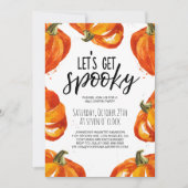 Invitation Faisons de l'Halloween aquarelle Citrouille (Devant)