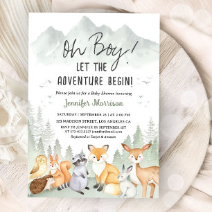 Invitation Faisons Démarrer l'Aventure Fête de Bébé Garçon Th
