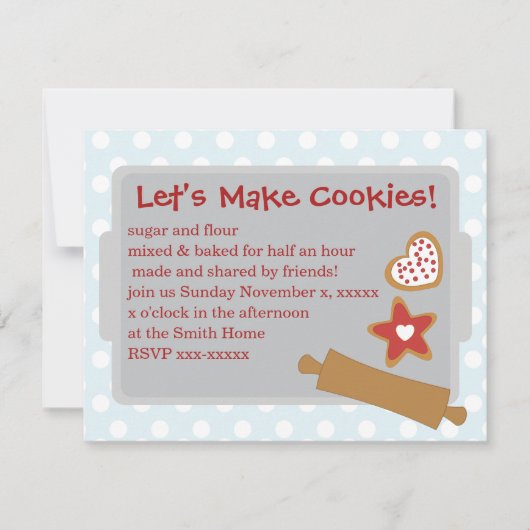 Invitation Faisons des cookies (Devant)