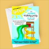 Invitation Faisons des éclaboussures Fête d'anniversaire au p