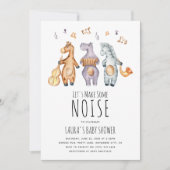 Invitation Faisons Du Bruit Baby shower Animaux Africains (Devant)