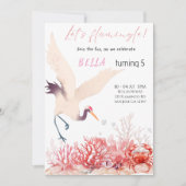 Invitation Faisons du Flamingle ! Fête d'anniversaire de la f (Devant)