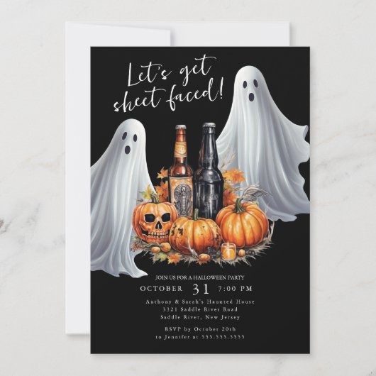 Invitation Faisons face à la fête d'Halloween (Devant)