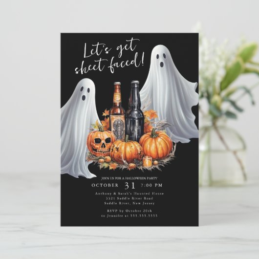 Invitation Faisons face à la fête d'Halloween (Debout devant)