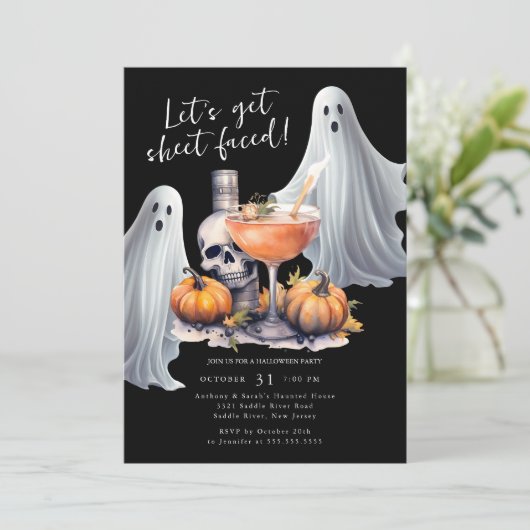 Invitation Faisons face à la fête d'Halloween (Debout devant)