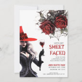 Invitation Faisons face à la fête d'Halloween florale pour ad (Devant)