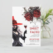 Invitation Faisons face à la fête d'Halloween florale pour ad (Debout devant)