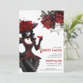 Invitation Faisons face à la fête d'Halloween florale pour ad (Debout devant)