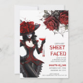 Invitation Faisons face à la fête d'Halloween florale pour ad (Devant)