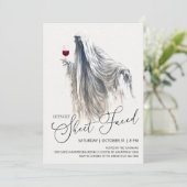 Invitation Faisons face à la feuille, Halloween de vin fantôm (Debout devant)