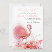 Invitation Faisons Flamingle ! Fête d'anniversaire Flamant Ro (Devant)