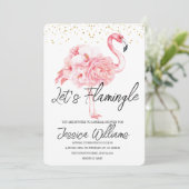 Invitation Faisons Flamingle ! Une Tropicale Fête de Fiançail (Debout devant)
