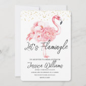 Invitation Faisons Flamingle ! Une Tropicale Fête de Fiançail (Devant)