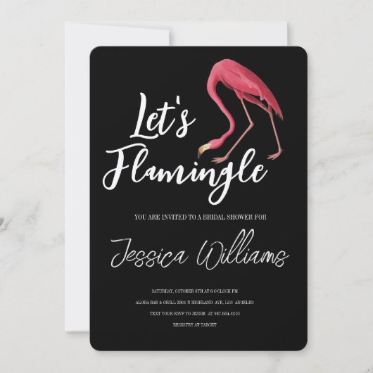 Invitation Faisons Flamingle ! Une Tropicale Fête de Mariage (Devant)