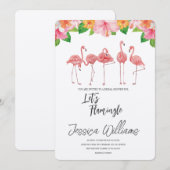 Invitation Faisons Flamingle ! Une Tropicale Fête de Mariage (Devant / Derrière)