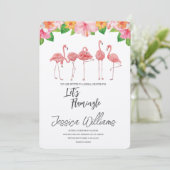 Invitation Faisons Flamingle ! Une Tropicale Fête de Mariage (Debout devant)