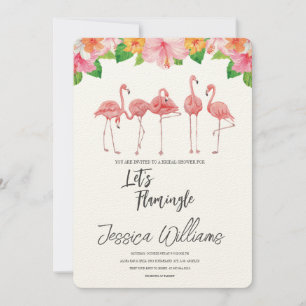 Invitation Faisons Flamingle ! Une Tropicale Fête de Mariage