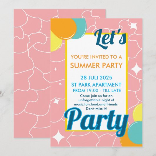 Invitation faisons la fête (Devant / Derrière)