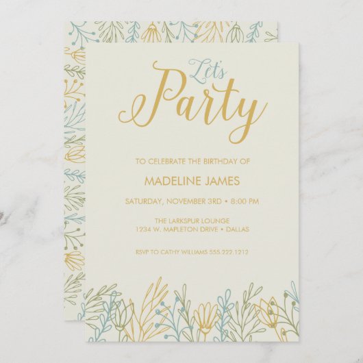 Invitation Faisons la fête (Devant / Derrière)